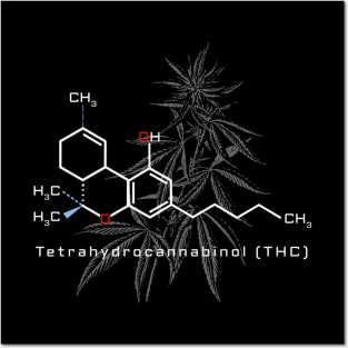 Thc Molecule Marijuana Weed Cannabis Stoner Posters and Art